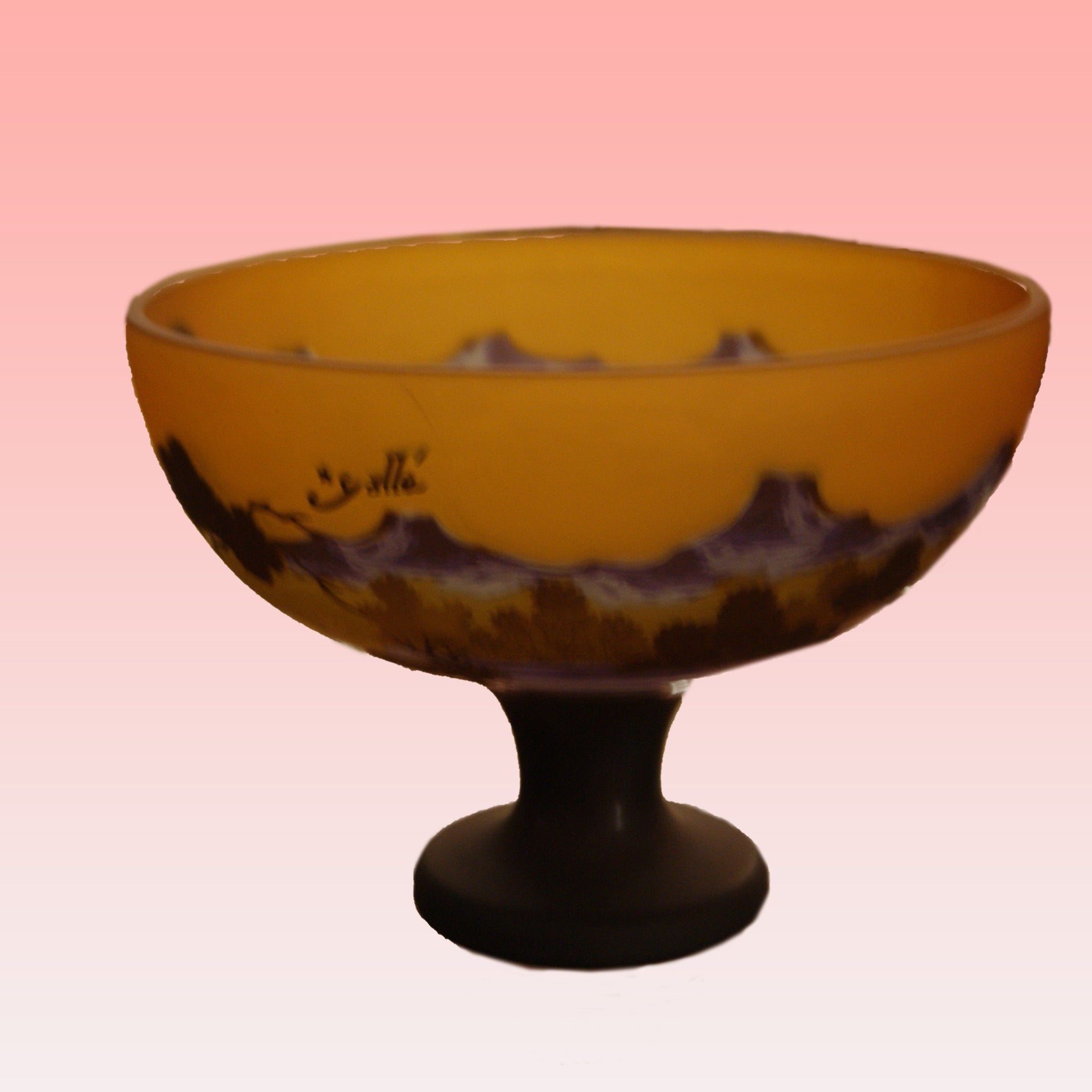 Coppa vaso in vetro tipo Gallè
