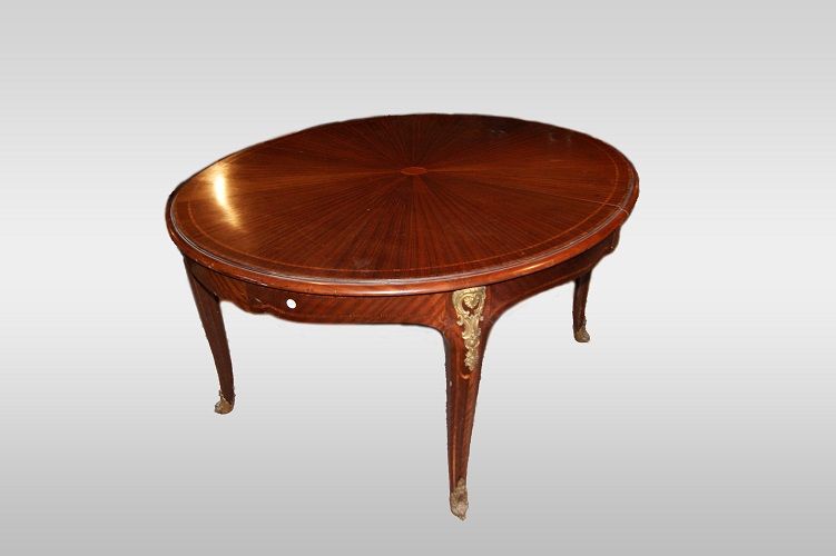 Tavolo ovale allungabile Luigi XV in mogano