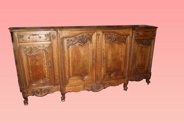 Antique 4-door 2.5 m sideboard from the 1800s in French Provençal oak