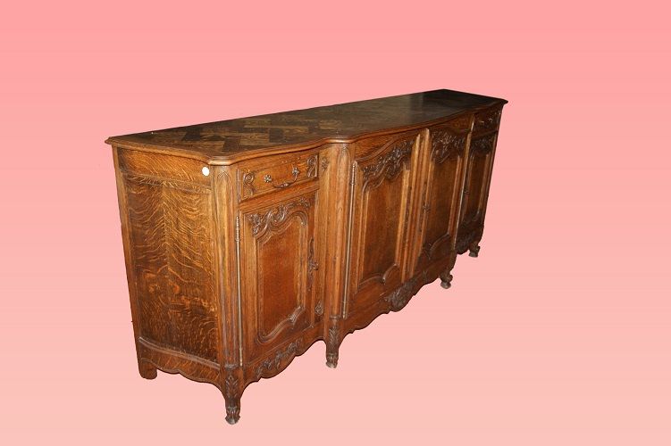 Antica credenza 4 porte 2.5 mt del 1800 francese in rovere Provenzale 