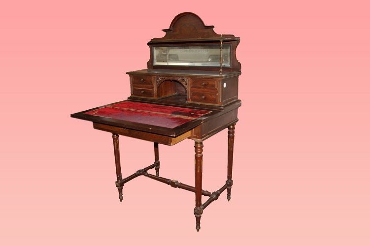 Antico Bonheur du jour francese del 1800 Luigi XVI