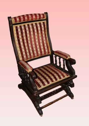Antique 19th century French rosewood rocking armchair