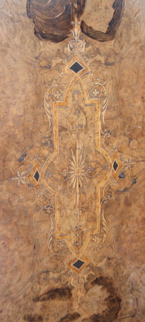 Antico servante credenza da salone inglese del 1800 intarsiata noce