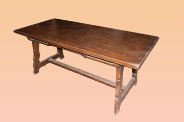 Antique Italian refectory table in walnut wood with drawers from 1900