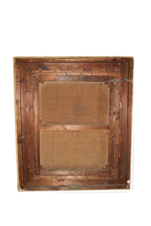 Splendido antico ritratto di nobile fanciulla francese del 1800 olio