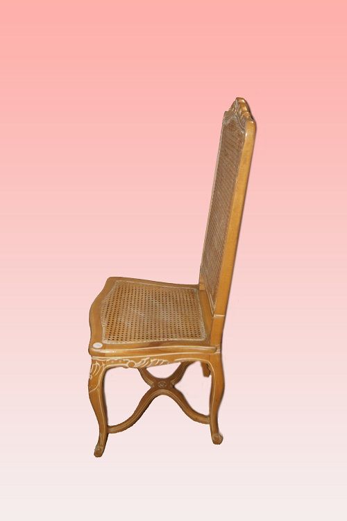 6 sedie antiche 2 capotavola in ciliegio stile Provenzali impagliate