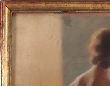 Peinture au pastel antique du 1900 représentant un nu féminin