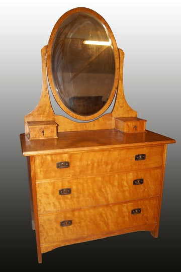 Birch dresser with mirror