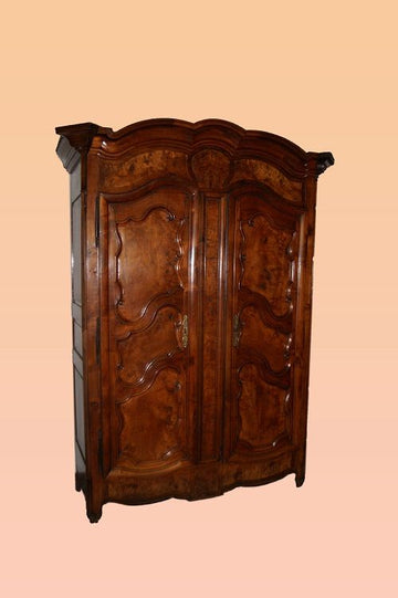 Antique large wardrobe from the 1700s French Provencal style in walnut