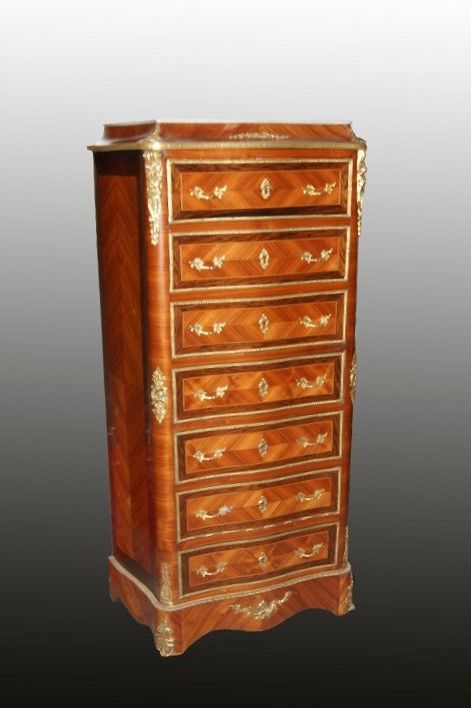 Secretaire del 1800 francese con marmo e bronzi Restaurato