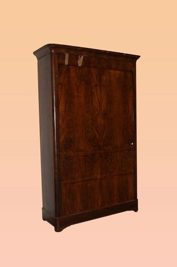 Armoire ancienne de style Empire français des années 1800 plaquée en acajou