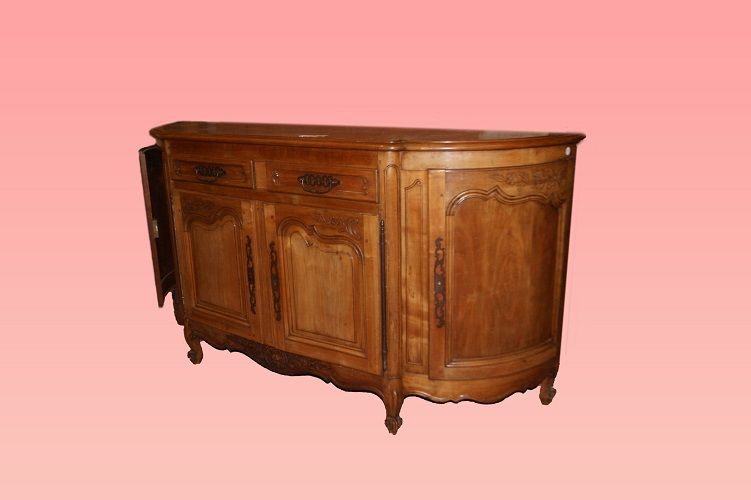 Antica credenza scantonata stile Provenzale in ciliegio a 4 ante 