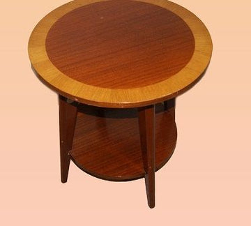 Table basse ancienne de style déco française du début des années 1900 en acajou