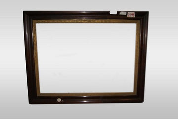 Antique Italian rectangular frame from 1800, black lacquered ebonized