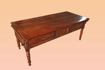 Antique beautiful French rustic table from the 1800s in cherry wood