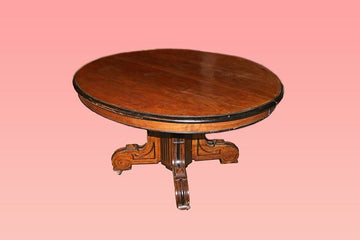 Antique French Louis Philippe style extendable table from the 1800s in walnut