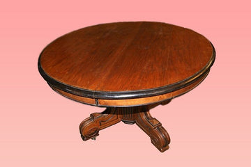Antique French Louis Philippe style extendable table from the 1800s in walnut