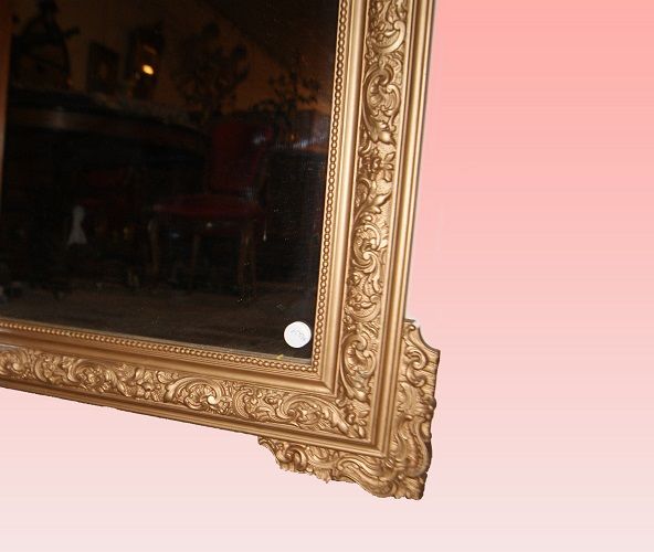 Antica specchiera francese del 1800 Luigi XVI dorata foglia oro