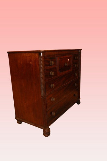 English chest of drawers from the mid 1800s Victorian style in mahogany