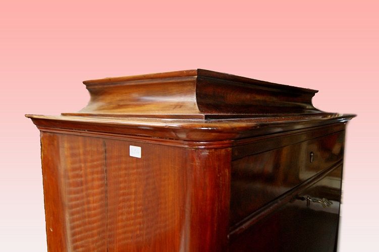 Antico grande secretaire Nord Europa Biedermeier del 1800 in mogano