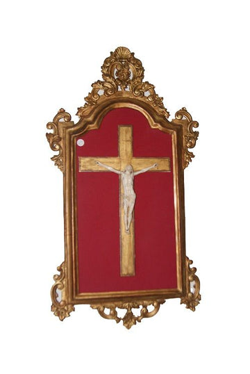 Grande crocifisso francese di inizio 1800 con Cristo in Avorio