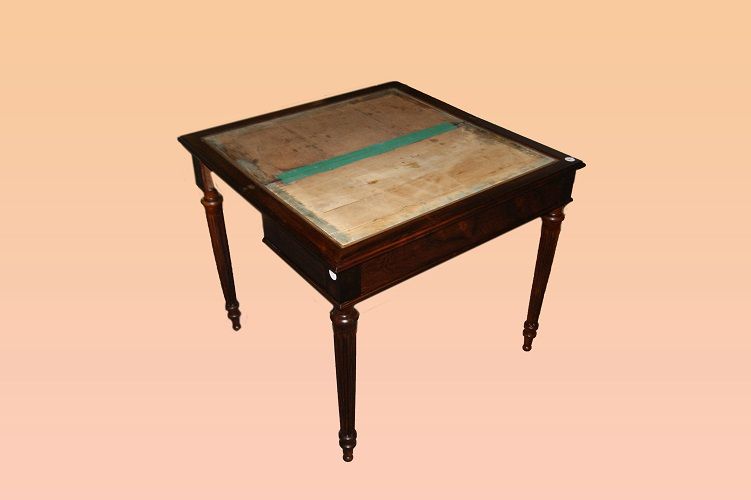 Antico tavolino da gioco consolle Luigi XVI del 1800 francese