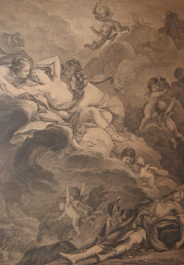 Stampa francese del 1800 raffigurante la "Morte di Adone"