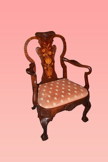 Group of 6 richly inlaid Dutch chairs from the 19th century