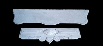 Cheminée ancienne française de 1800 en marbre blanc Louis XV