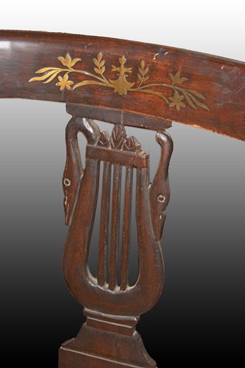 Gruppo di 6 sedie antiche italiane del 1700 stile Impero a gondola