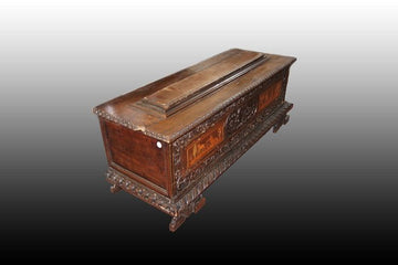 Spectacular antique Italian chest from the 1600s in Renaissance style