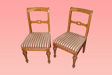 6 sedie antiche italiane del 1800 con schienale a giorno in noce