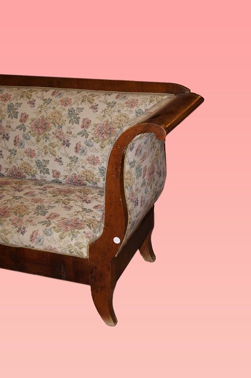 Antico divano francese del 1800 in mogano stile Luigi Filippo