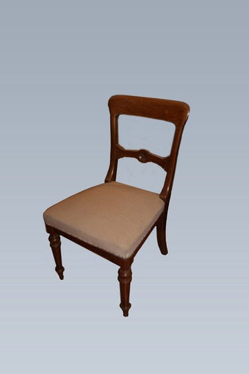 Groupe de 6 chaises italiennes antiques des années 1800 en acajou ouvert