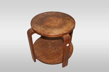Table basse française antique du début des années 1900 en bois de noyer