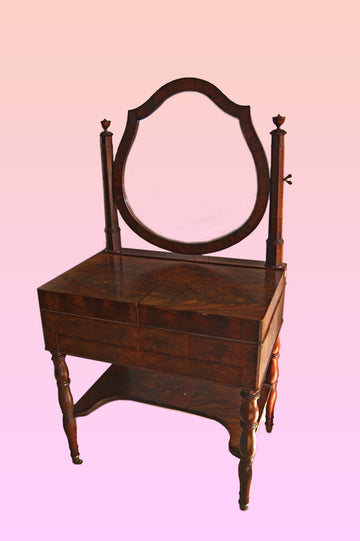 Antique French Dressing Table from 1800 Louis Philippe style with marble