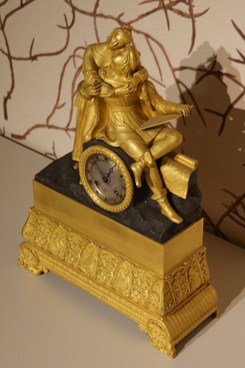 Antico orologio parigina francese del 1800 bronzo dorato al mercurio