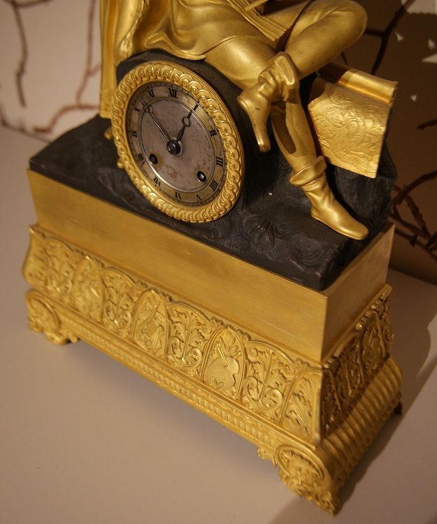 Antico orologio parigina francese del 1800 bronzo dorato al mercurio