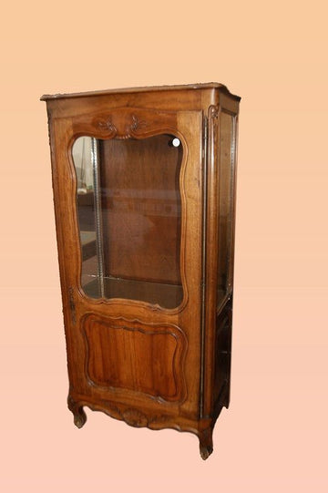 French Provençal style display cabinet in cherry wood