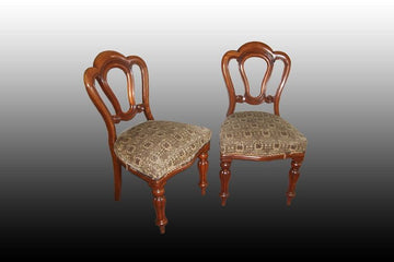 Gruppo di 6 sedie antiche inglesi in legno di mogano del 1800