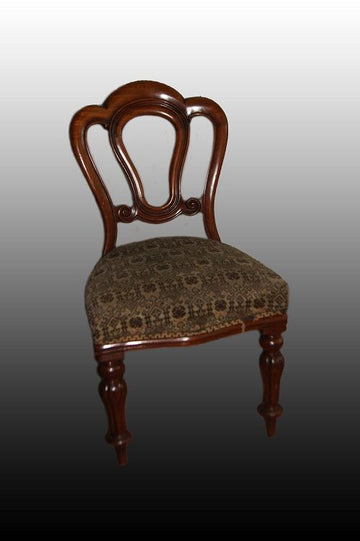 Group of 6 antique English chairs in mahogany wood from the 1800s
