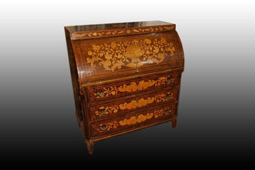 Antique beautiful roller chest of drawers from the 1800s, Louis XVI style