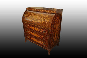 Antique beautiful roller chest of drawers from the 1800s, Louis XVI style