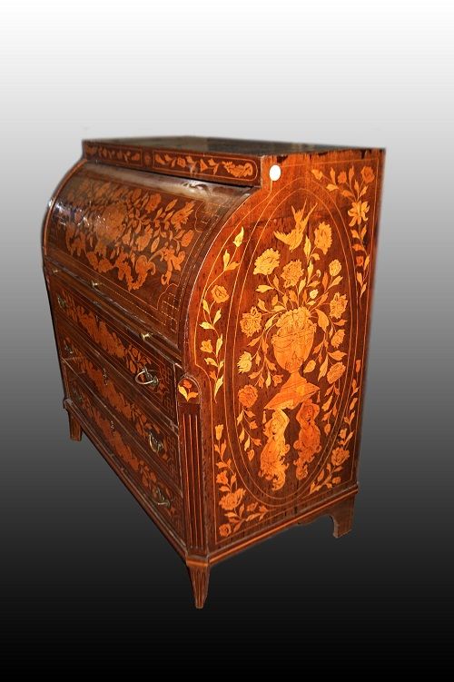 Antico bellissimo cassettone a rullo del 1800 stile Luigi XVI