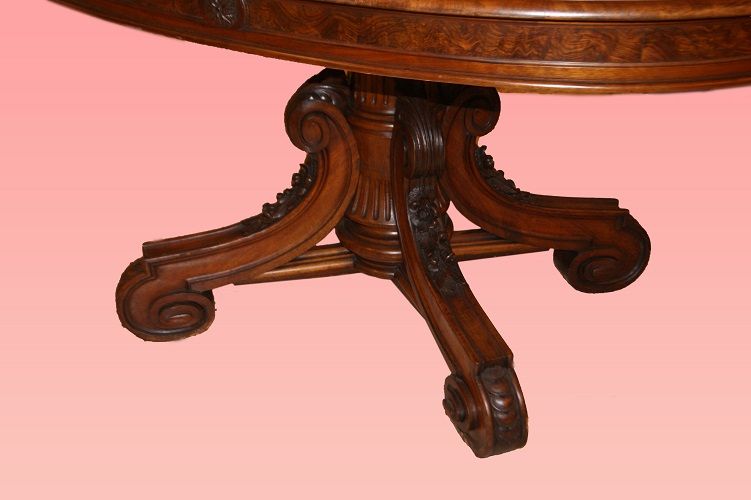Tavolo fisso stile Luigi Filippo da salotto del 1800