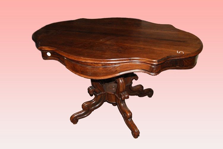 Tavolino da salotto Luigi Filippo in palissandro 1800