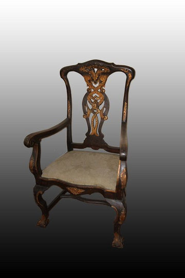 Salotto stile Chippendale divano con poltroncine dorato del 1800