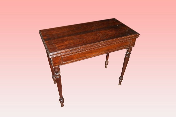 Antico tavolino da gioco francese consolle del 1800 in palissandro