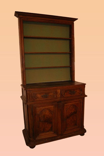 French Cupboards from the 1700s in walnut wood, double bookcase body