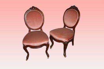 Antique group of 8 antique Louis Philippe chairs from the 1800s in mahogany